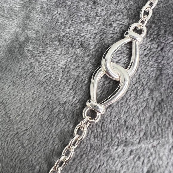 Liz Claiborne LC Silver Tone Necklace Eternal Links Long Layering Chain 40 in - Picture 7 of 7